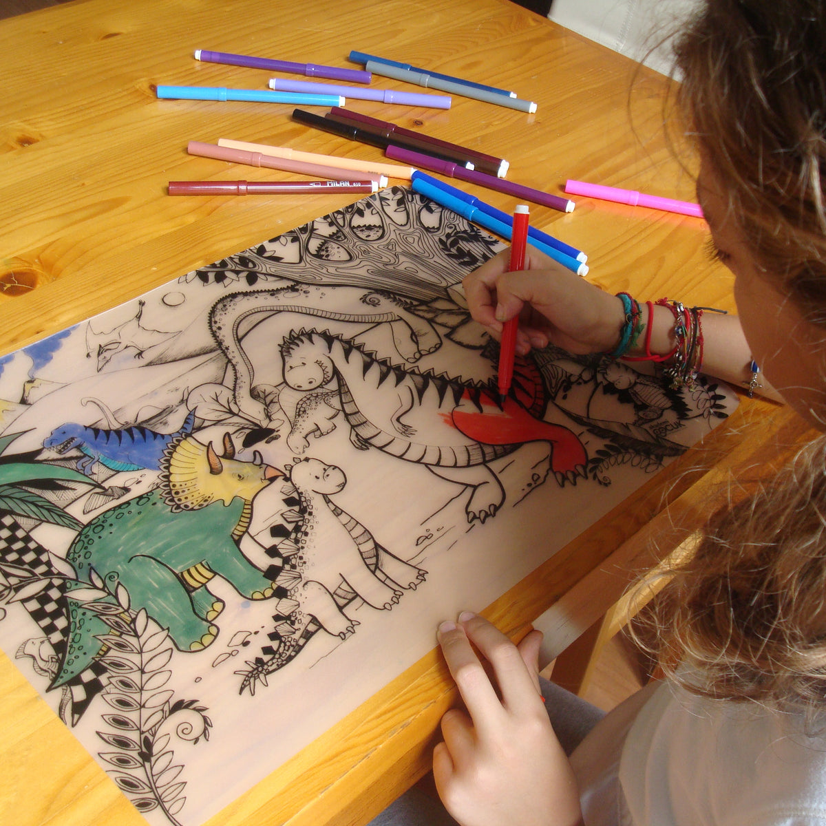 Reusable Colouring Mat - Jurassic Age
