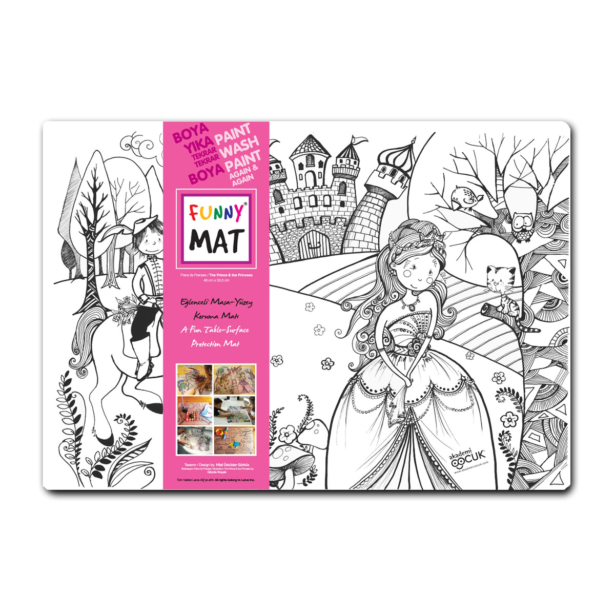 Reusable Colouring Mat - Prince & Princess