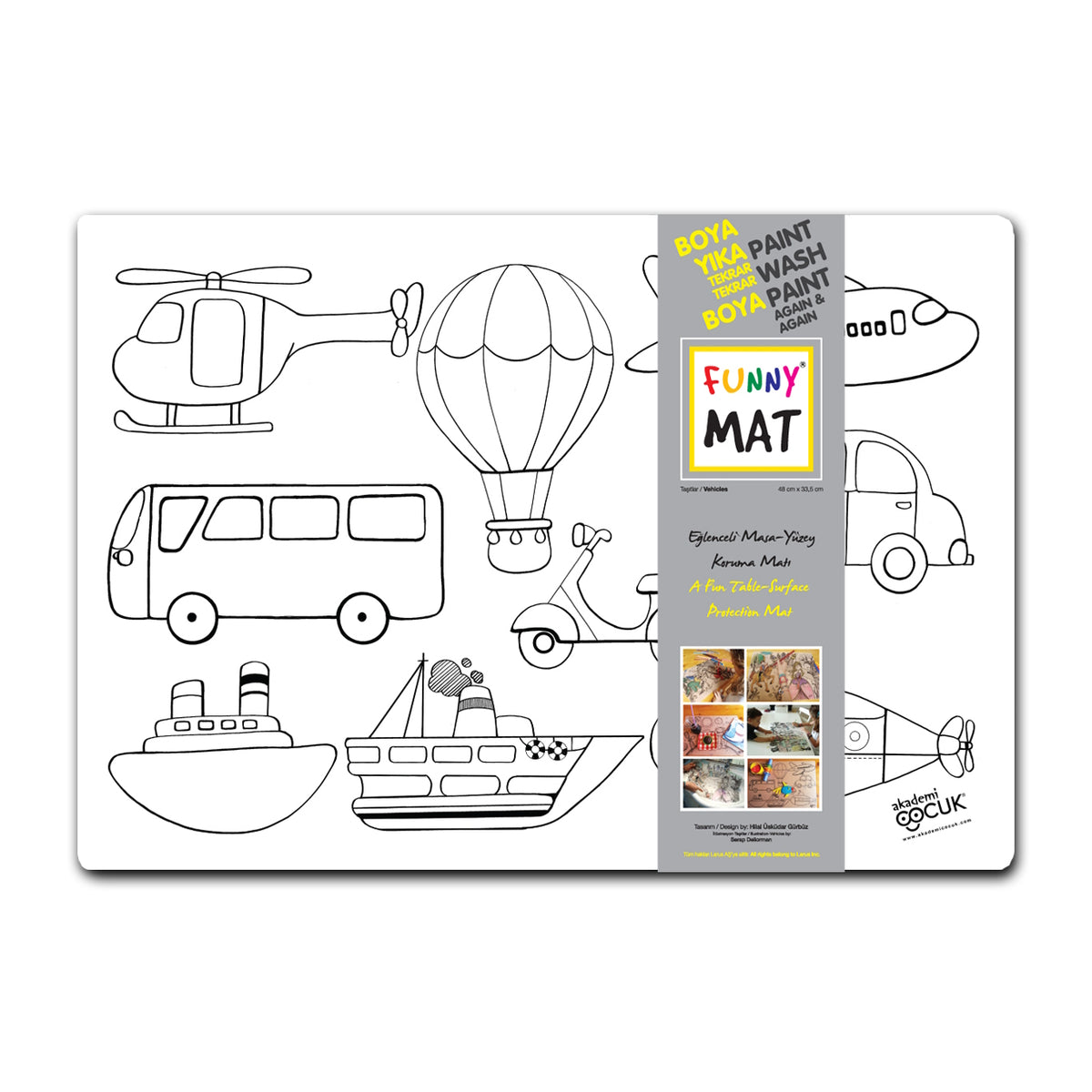 Reusable Colouring Mat - Vehicles