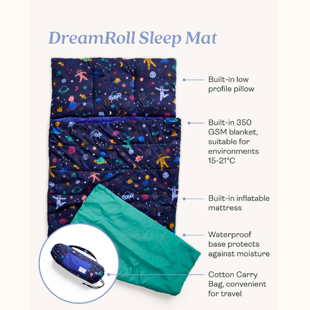 DreamRoll All-in-One Sleep Mat & Portable Bed - Unicorn Dreams