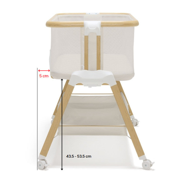 Alfie2 Bedside Bassinet - White/Natural