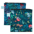 2 Lunch snack bags in jungle design on a white background