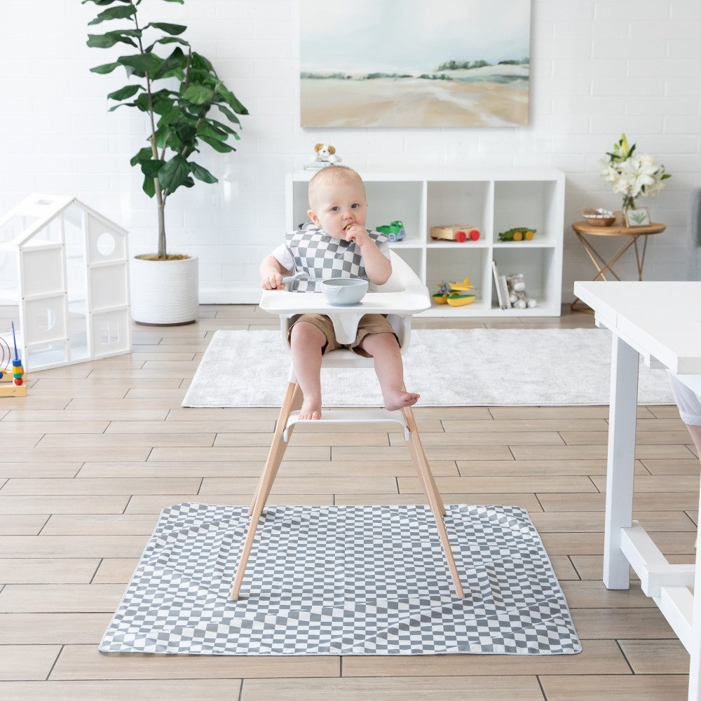 Waterproof Splat Mat - Charcoal Check
