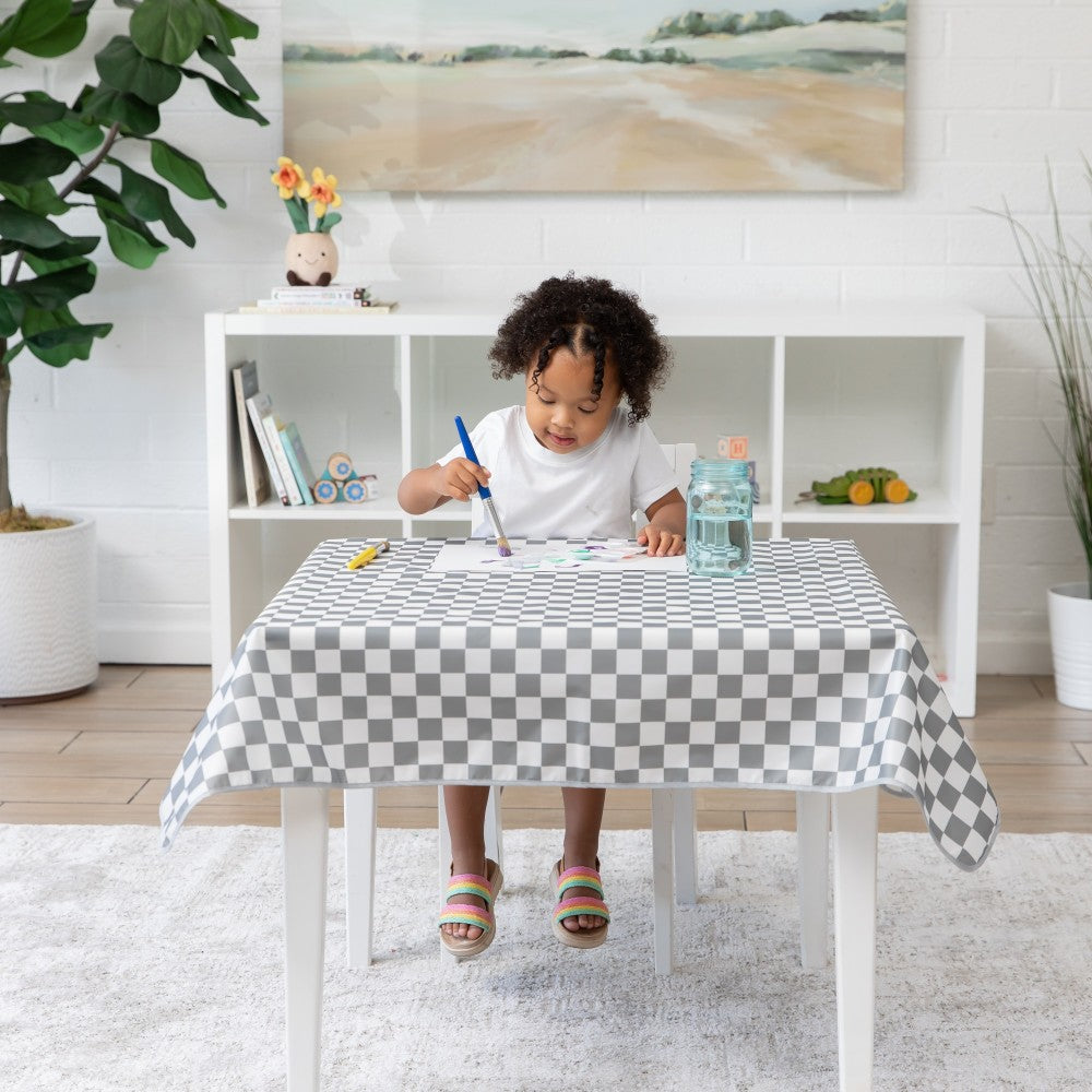 Waterproof Splat Mat - Charcoal Check