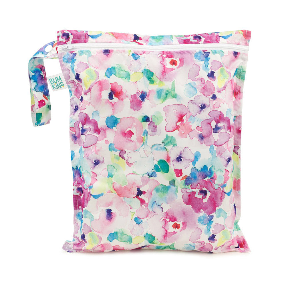 Bumkins wet bag with a watercolour design on a white background