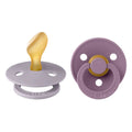 grey and purple anatomical latex pacifier two pack