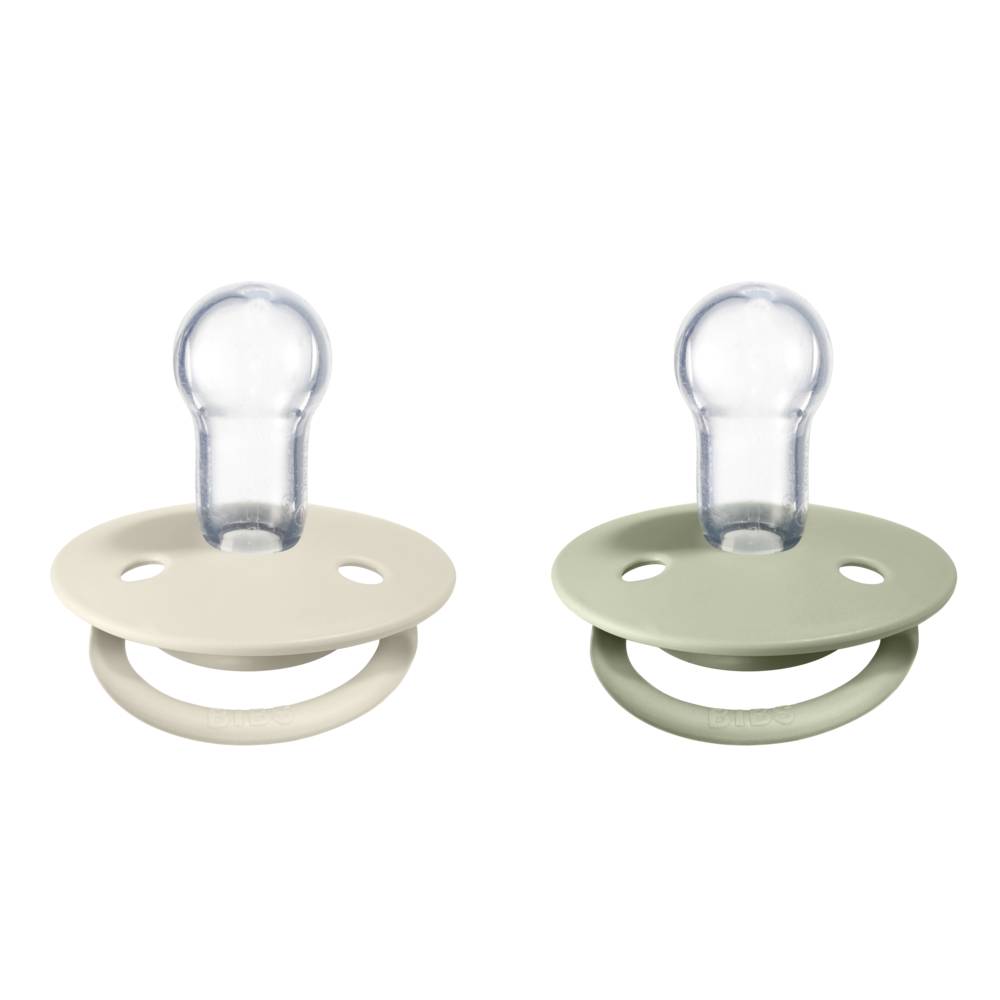 De Lux Silicone Dummy 2pk - Ivory/Sage