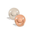 Beige and peach silicone pacifier two pack