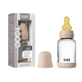 Pink latex and glass anti colic baby bottle