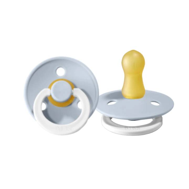 Blue glow in the dark rubber pacifier two pack