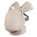 Boba Bliss Baby carrier with a beige animal print pattern on a white background