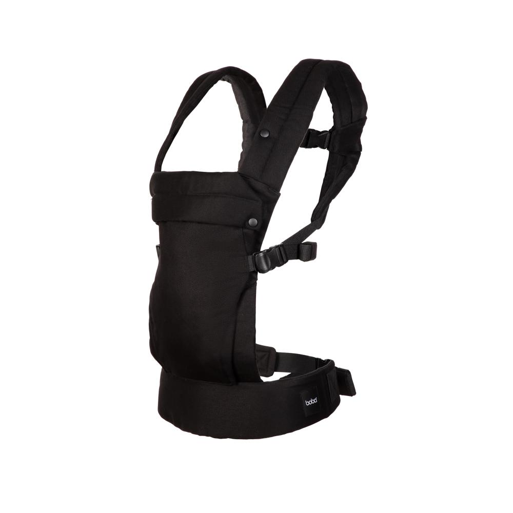 Black Boba Auri baby carrier on a white background
