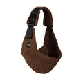 Brown Boba Buddy hip side sling carrier with black strap on a white background