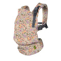 Floral-patterned Arcadia Boba X baby carrier on a white background