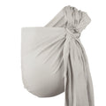 Light gray baby carrier Boba ring sling on a white background