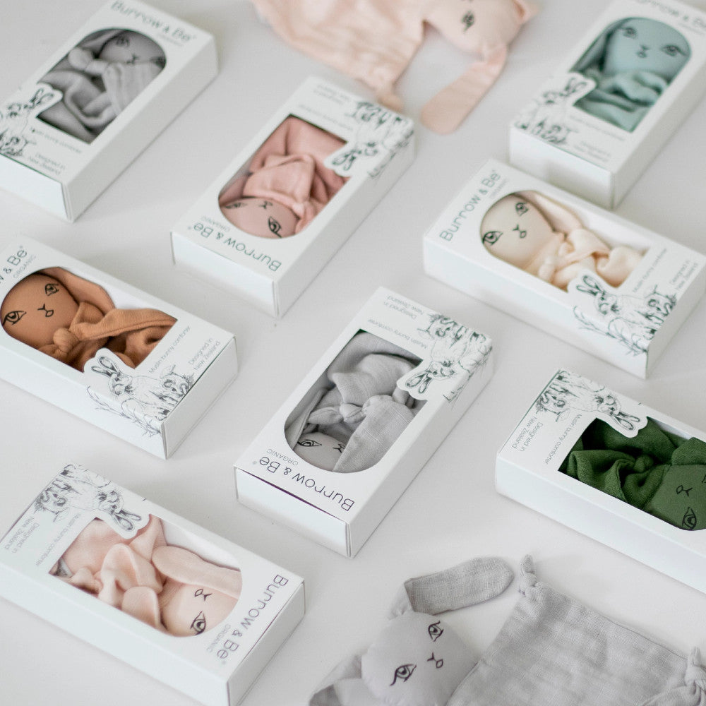 Muslin Bunny Comforter - Tan Rose