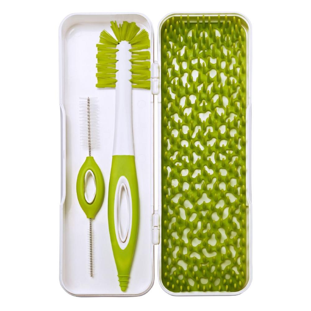 Trip Travel Drying Rack & Bottle Brushes - Green