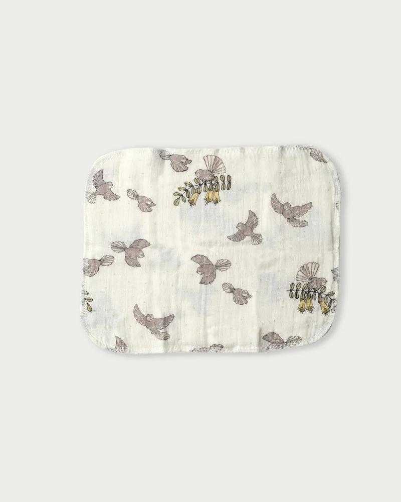 Muslin Wash Cloth 6pk - Piwakawaka Fantail