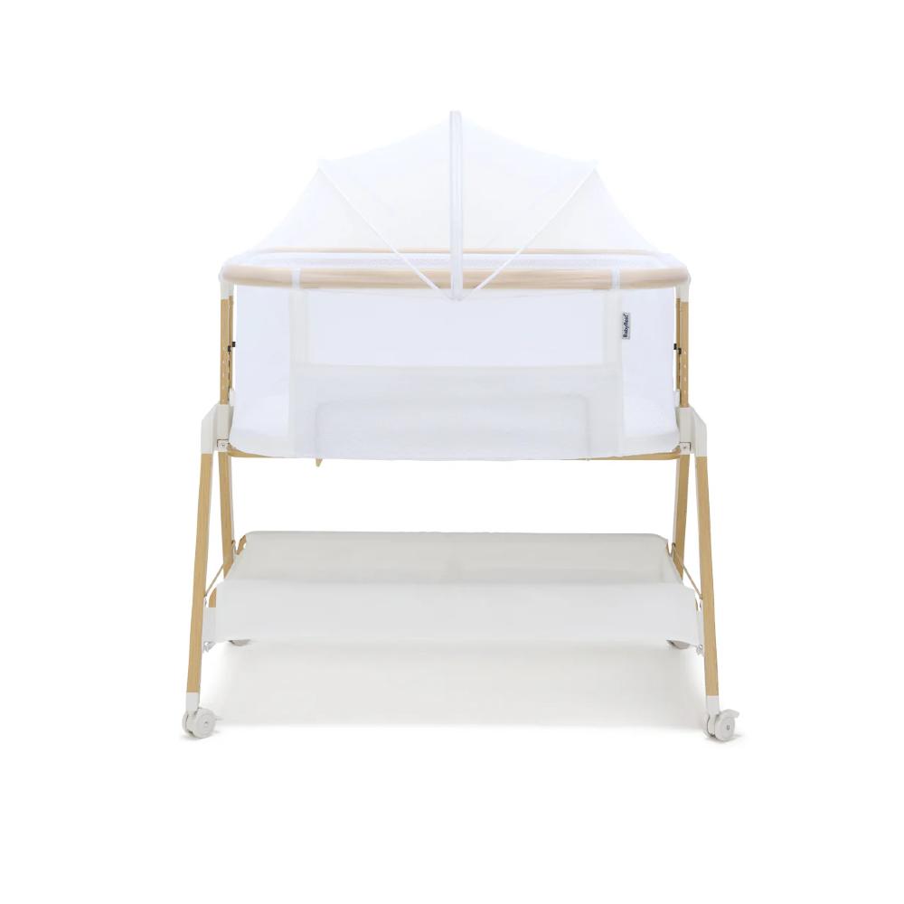 Alfie2 Bedside Bassinet - White/Natural