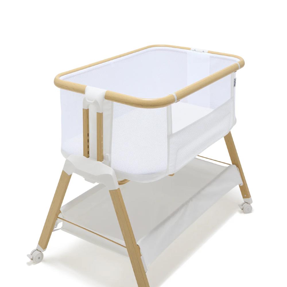 Alfie2 Bedside Bassinet - White/Natural