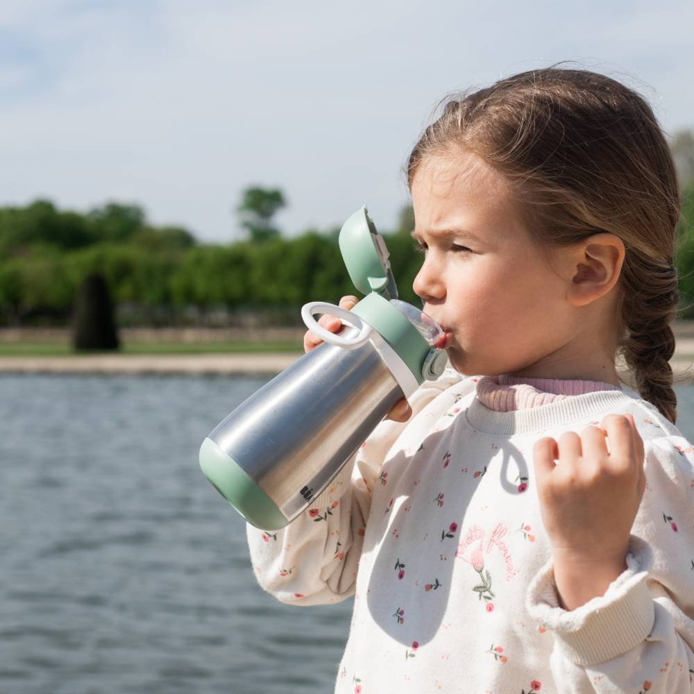 Stainless Steel Spout Bottle - Sage Green