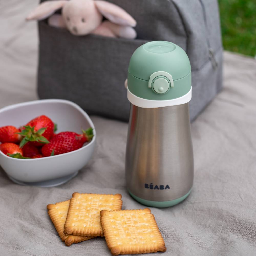Stainless Steel Spout Bottle - Sage Green