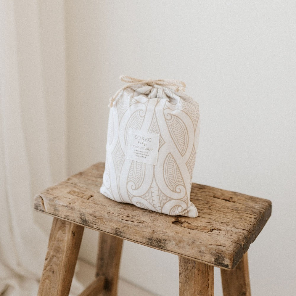 Fitted Sheet - Te Patiki Mocha