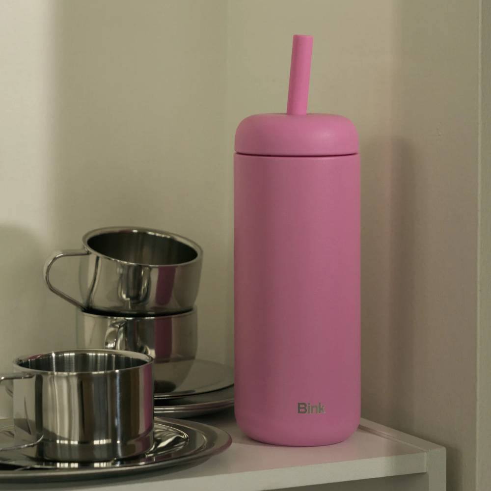 Insulated Stainless Straw Tumbler - Stone