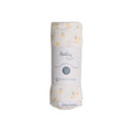 Baby swaddle with floral pattern on a white background