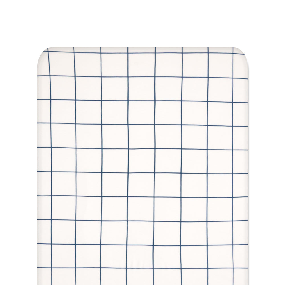 Basics Fitted Sheet - Navy Checkerboard