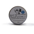 A round metal tin of Back to the Wild Natural Sunscreen ++ with SPF 40, shown on a clean white background with a soft shadow.