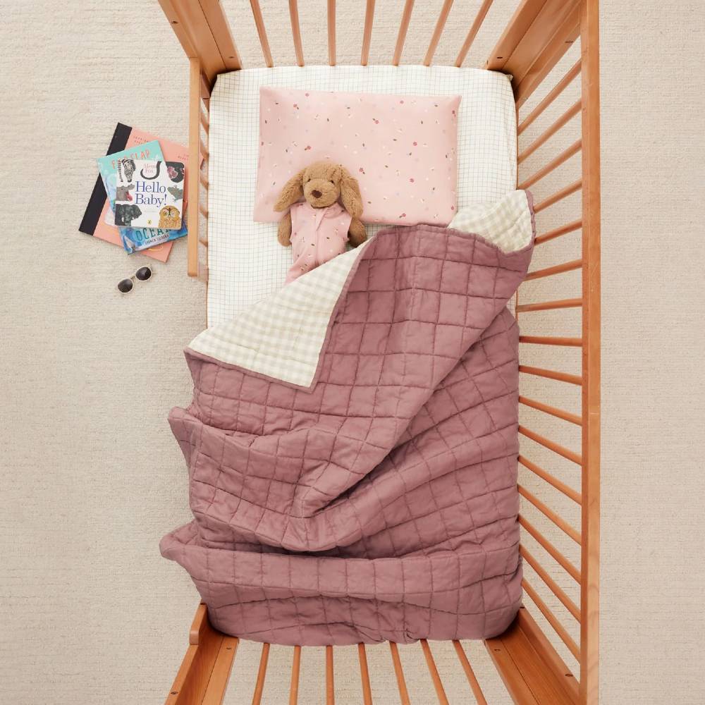 Quilted Coverlet Blanket - Rosy Gingham