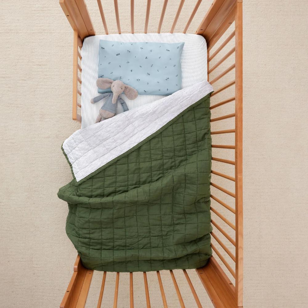 Quilted Coverlet Blanket - Hunter Stripe