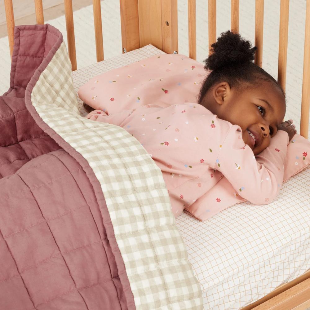 Quilted Coverlet Blanket - Rosy Gingham