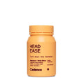 An orange cylindrical supplement bottle labeled 'HEAD EASE' by Cadence, photographed on a clean white background.