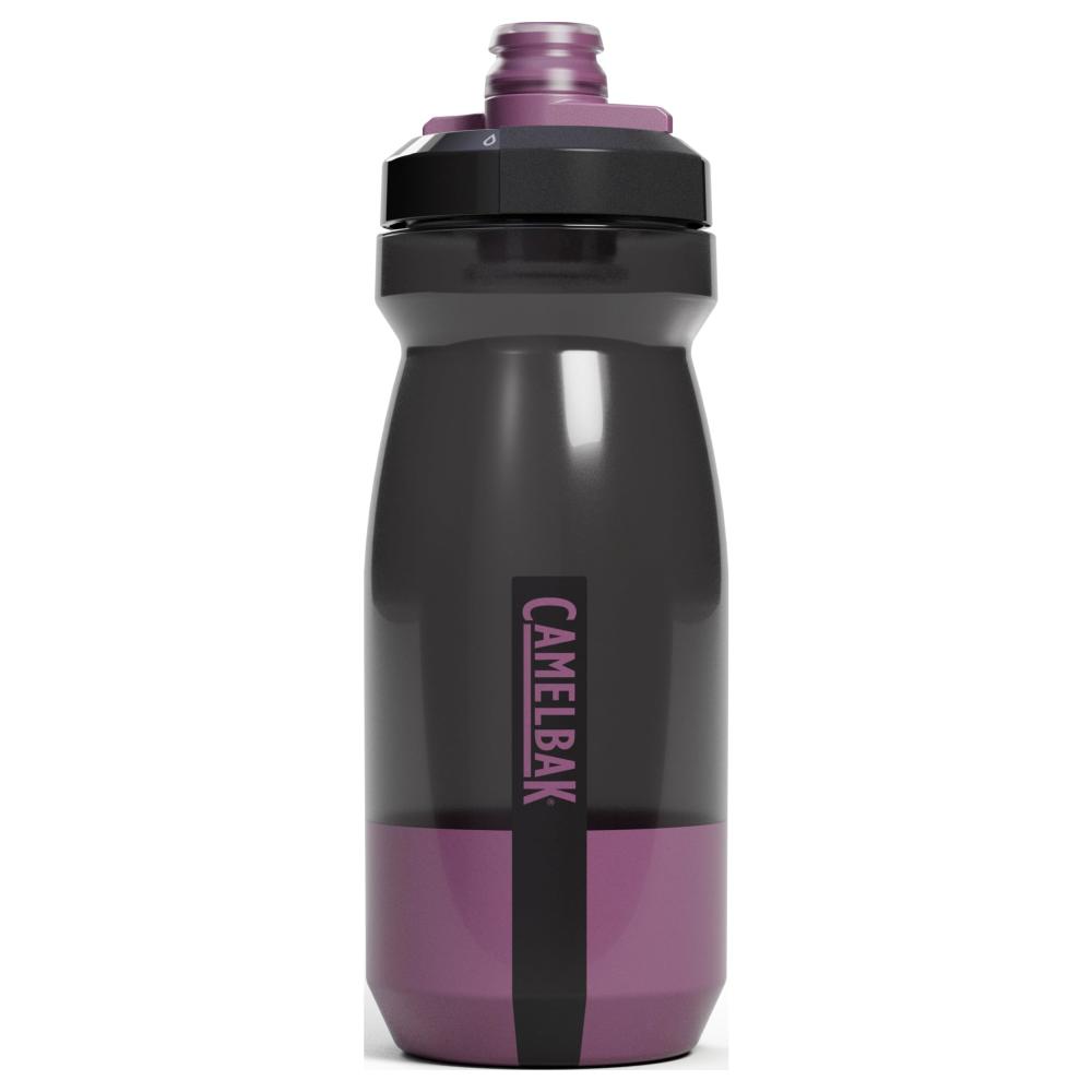 Purple and black polypropylene twist lock top water bottle