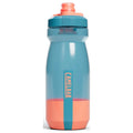 Blue and peach polypropylene twist lock top water bottle