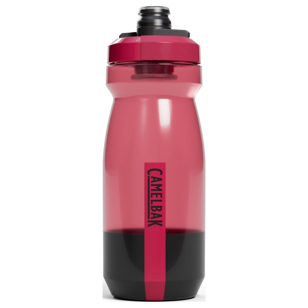 Pink and black polypropylene twist lock top water bottle