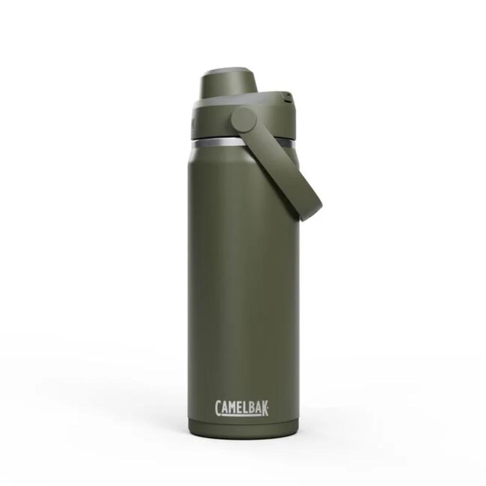 Olive green chug top stainless steel insulated water bottle