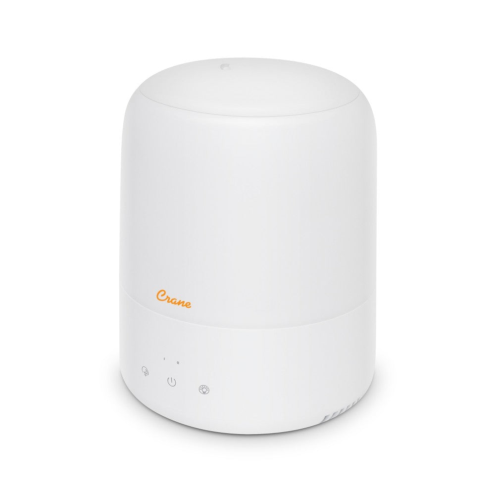 White cylindrical Humidifier with 'Crane' branding on a white background