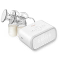 Breast pump with digital display on a white background