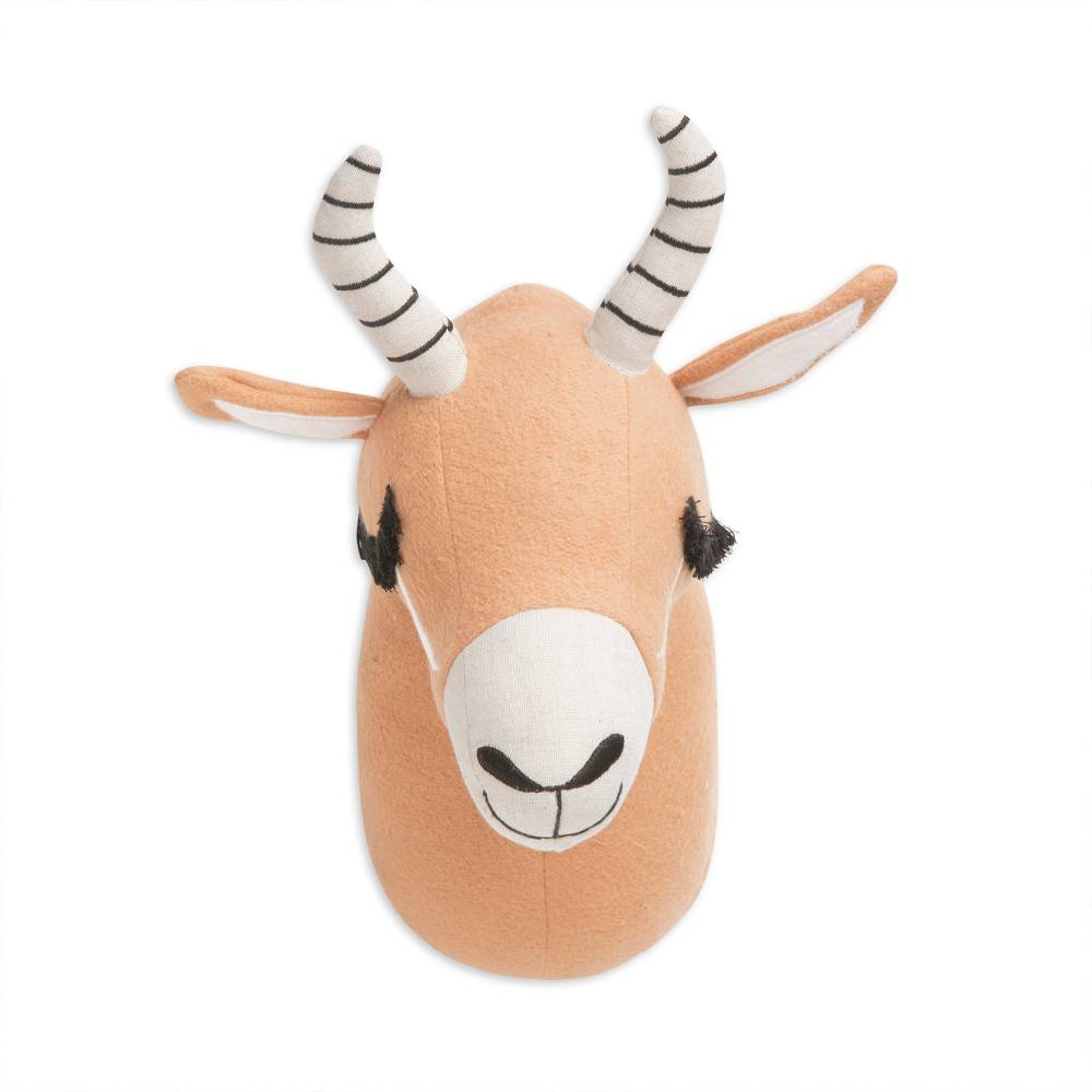Plush Head Wall Decor - Kendi - Antelope on a white background