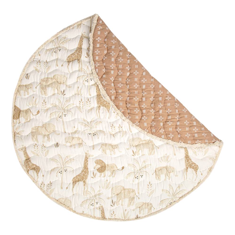 Reversible Quilted Playmat - Kendi on a white background