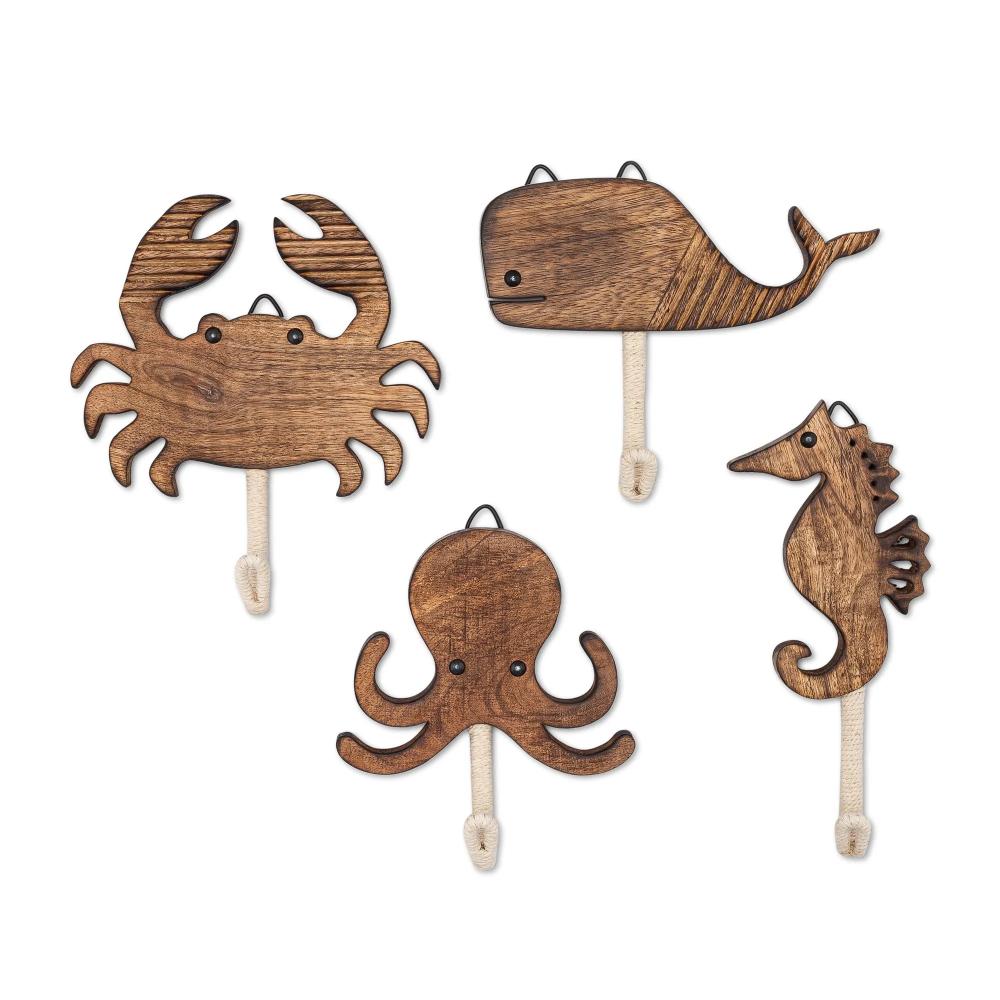 Cove Coastal Wall Hooks 4pk on a white background