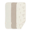 Organic Cotton Burp Cloths 3pk - Avery Bunny on a white background