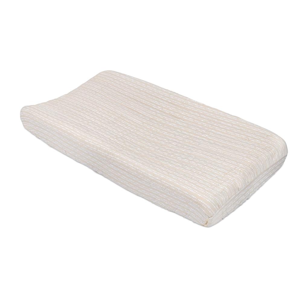 Quilted Change Pad Cover - Cove - Neutral Dot on a white background
