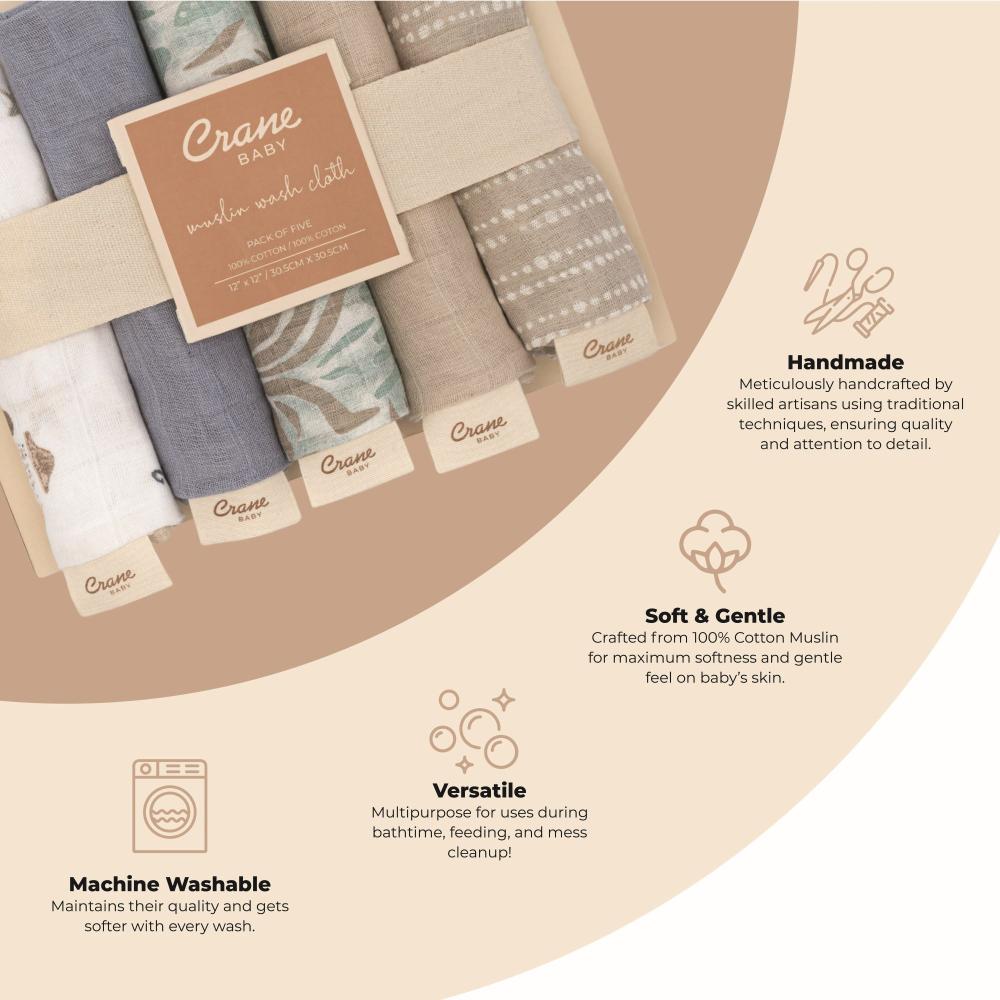 Wash Cloth Set 5pk - Cove Sea Life