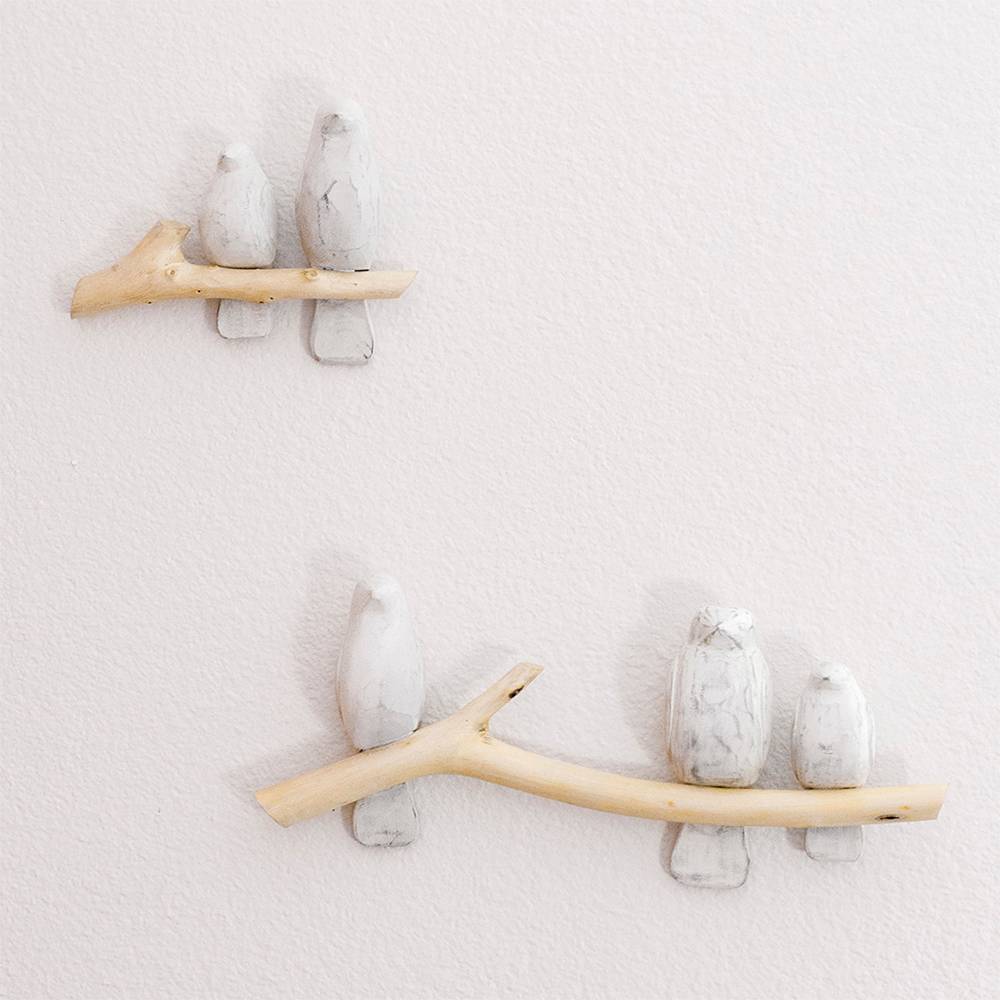 Wooden Perch Wall Decor - 2pc
