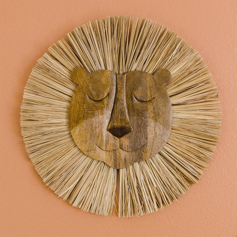 Wooden Lion Wall Decor - 1pc