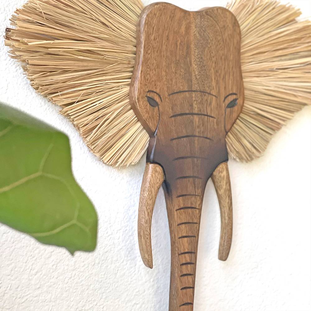 Wooden Elephant Wall Decor - 1pc